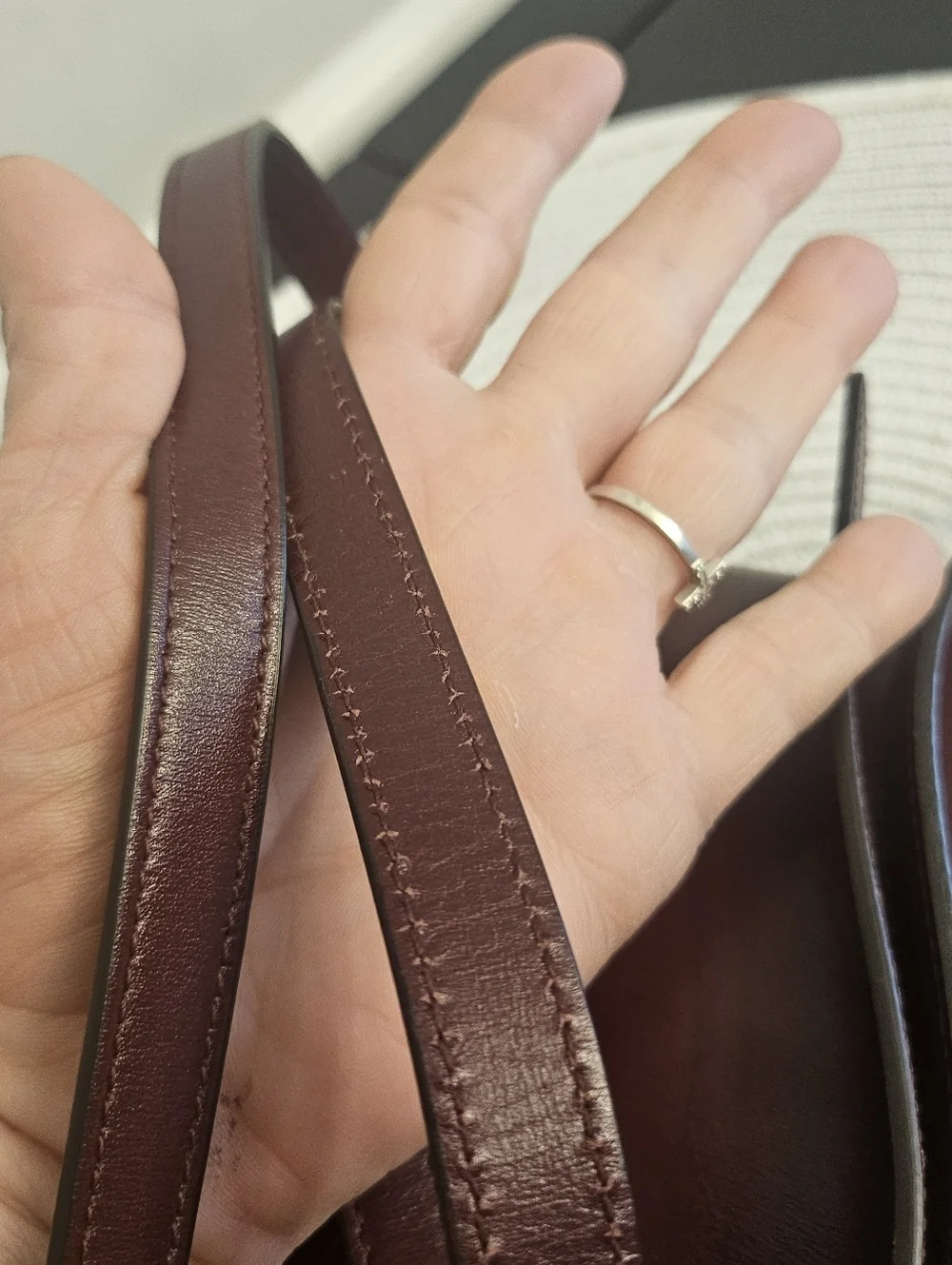 Gucci Arli Shoulder Bag Burgundy Leather Large GG Logo - Picture 6 of 14